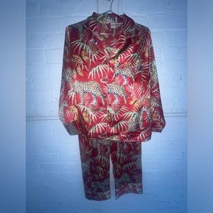 Satin jungle pjs! With leopards and palms!